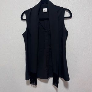 Cabi Black Dress Tank Top With Attached Scarf Size Small